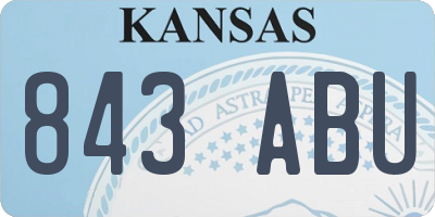 KS license plate 843ABU