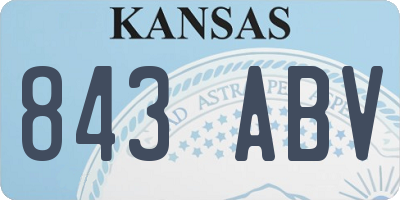 KS license plate 843ABV