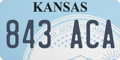 KS license plate 843ACA