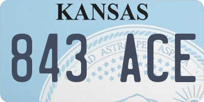 KS license plate 843ACE
