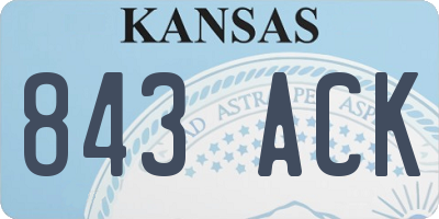 KS license plate 843ACK