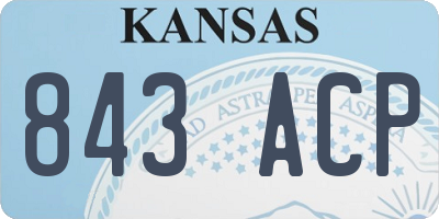 KS license plate 843ACP
