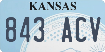 KS license plate 843ACV