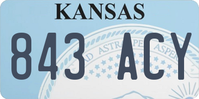 KS license plate 843ACY
