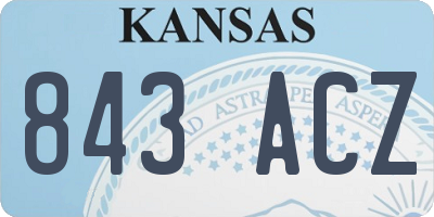 KS license plate 843ACZ