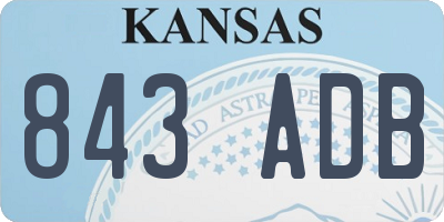 KS license plate 843ADB