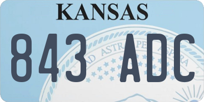 KS license plate 843ADC