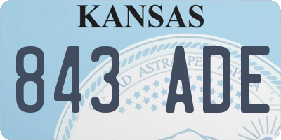 KS license plate 843ADE