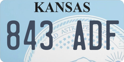 KS license plate 843ADF