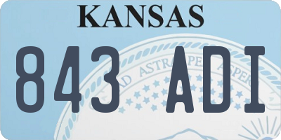 KS license plate 843ADI