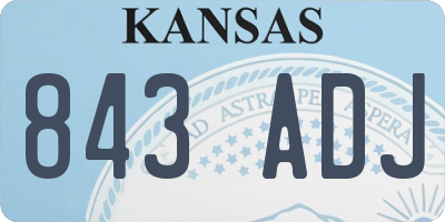 KS license plate 843ADJ