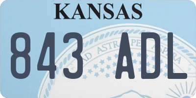 KS license plate 843ADL