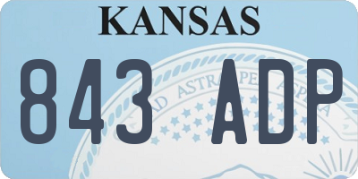 KS license plate 843ADP