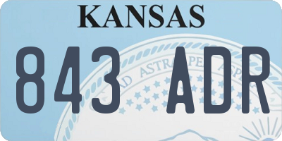 KS license plate 843ADR