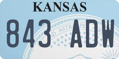 KS license plate 843ADW