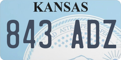 KS license plate 843ADZ