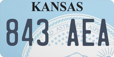 KS license plate 843AEA