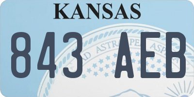 KS license plate 843AEB