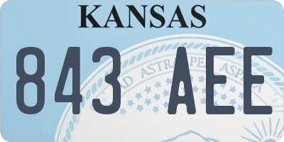 KS license plate 843AEE