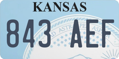 KS license plate 843AEF