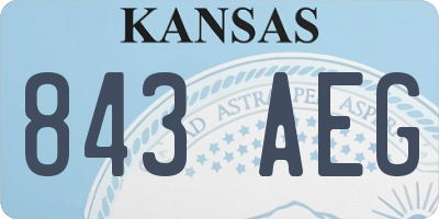 KS license plate 843AEG