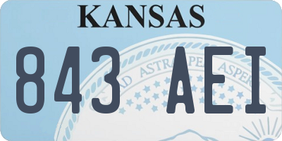 KS license plate 843AEI