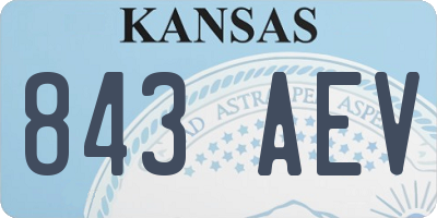 KS license plate 843AEV