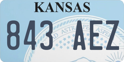 KS license plate 843AEZ