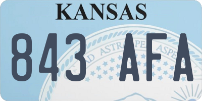 KS license plate 843AFA