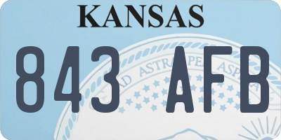KS license plate 843AFB