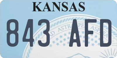 KS license plate 843AFD