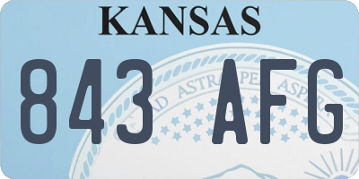 KS license plate 843AFG