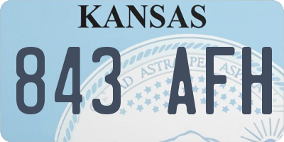 KS license plate 843AFH