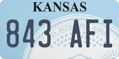 KS license plate 843AFI