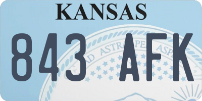 KS license plate 843AFK