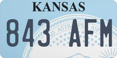 KS license plate 843AFM