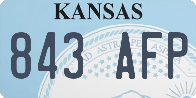 KS license plate 843AFP