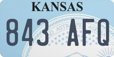 KS license plate 843AFQ