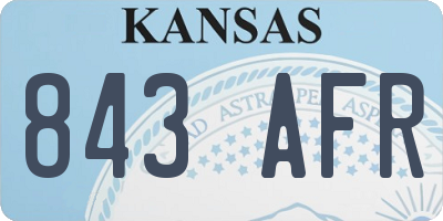 KS license plate 843AFR