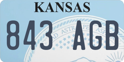 KS license plate 843AGB