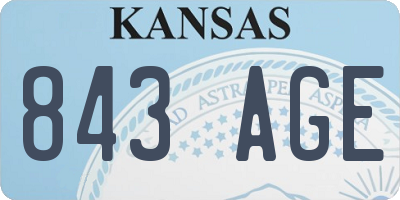 KS license plate 843AGE