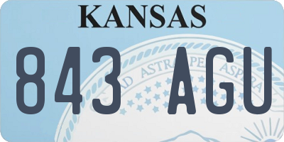 KS license plate 843AGU