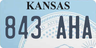 KS license plate 843AHA