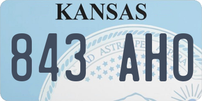 KS license plate 843AHO