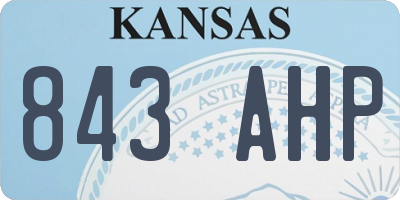 KS license plate 843AHP