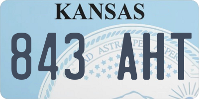 KS license plate 843AHT