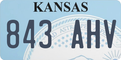 KS license plate 843AHV