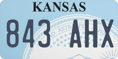 KS license plate 843AHX