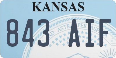 KS license plate 843AIF