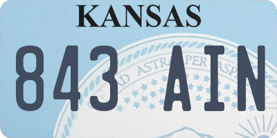 KS license plate 843AIN